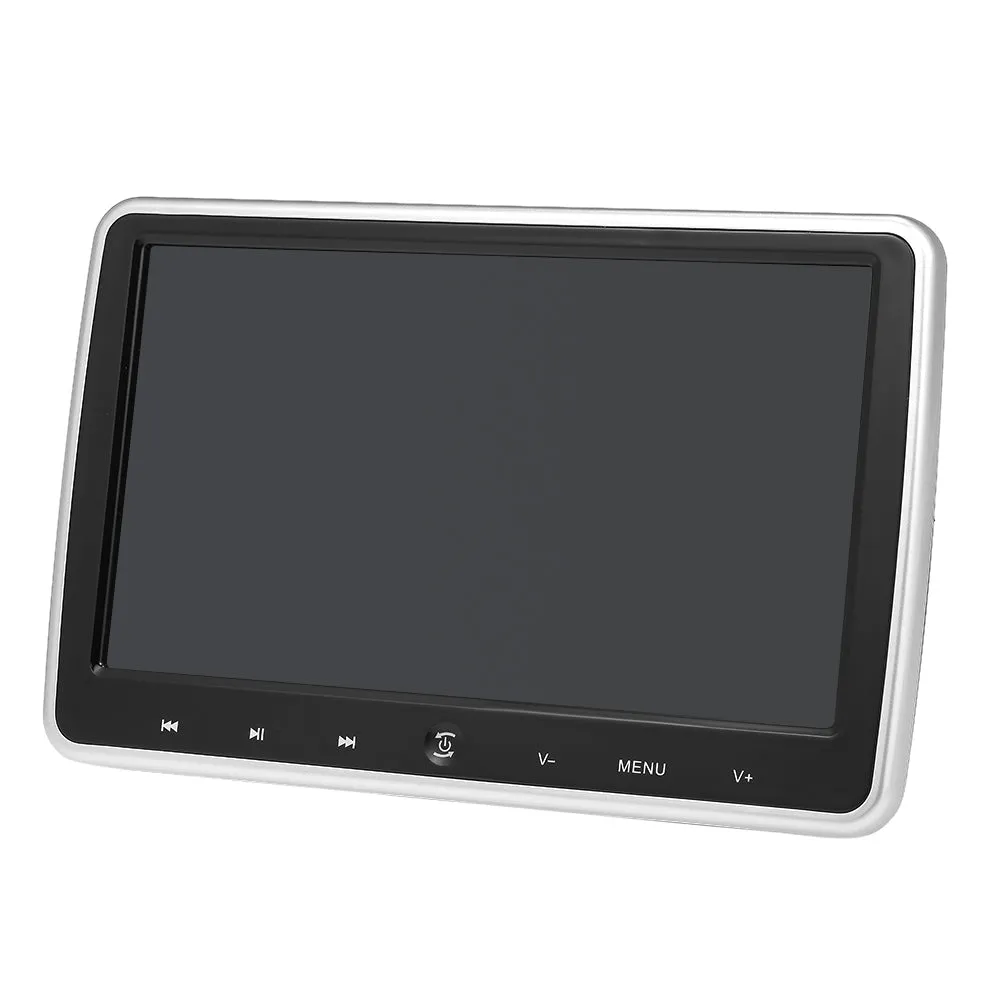 10.1 Inches Car Headrest DVD Player Auto Monitor Touch Button Built-in Speakers Support Game Disk FM IR HD Input SD Card Slot