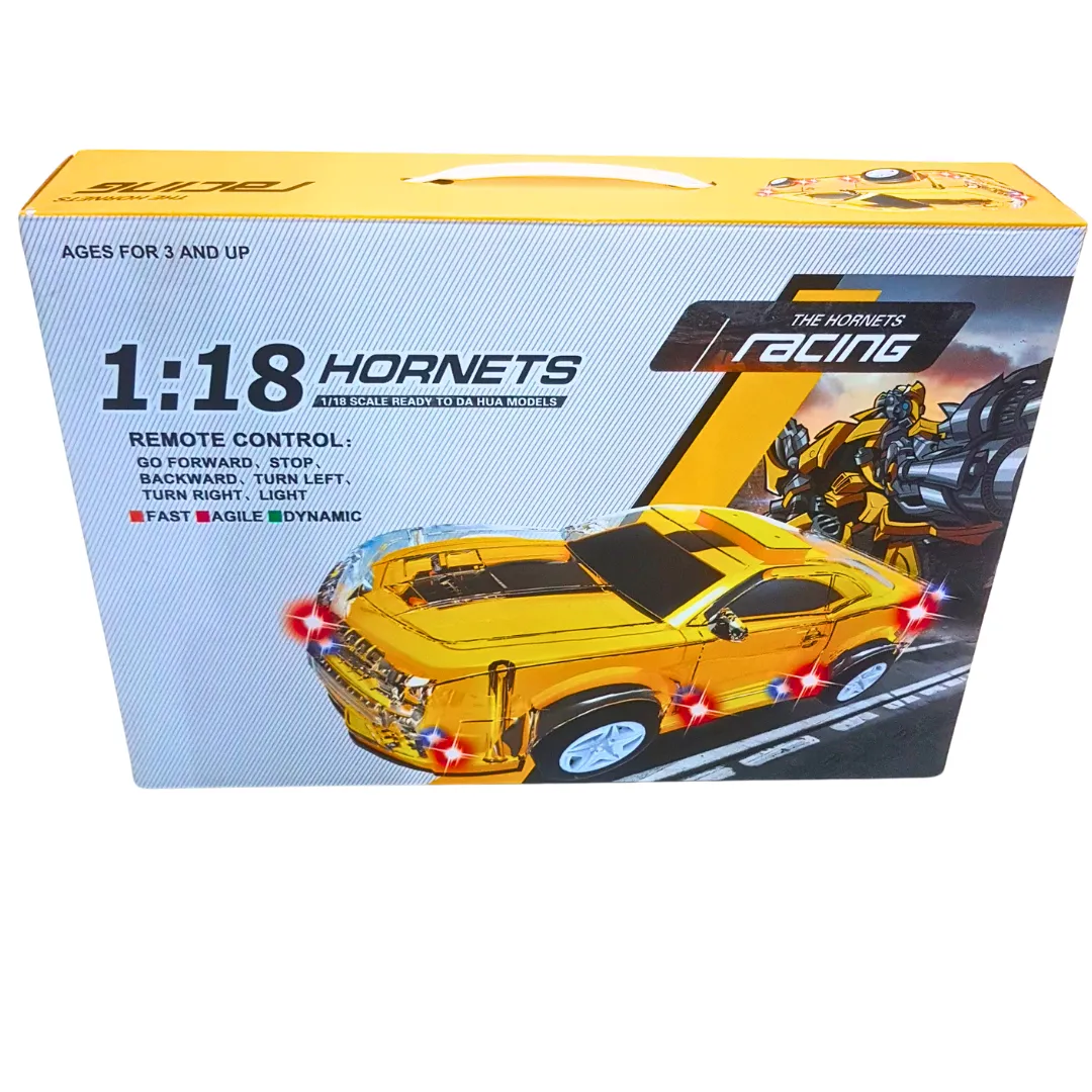 1:18 Hornets Racing RC Car – High-Speed Remote Control Car with LED Lights | Rechargeable Toy Car for Kids
