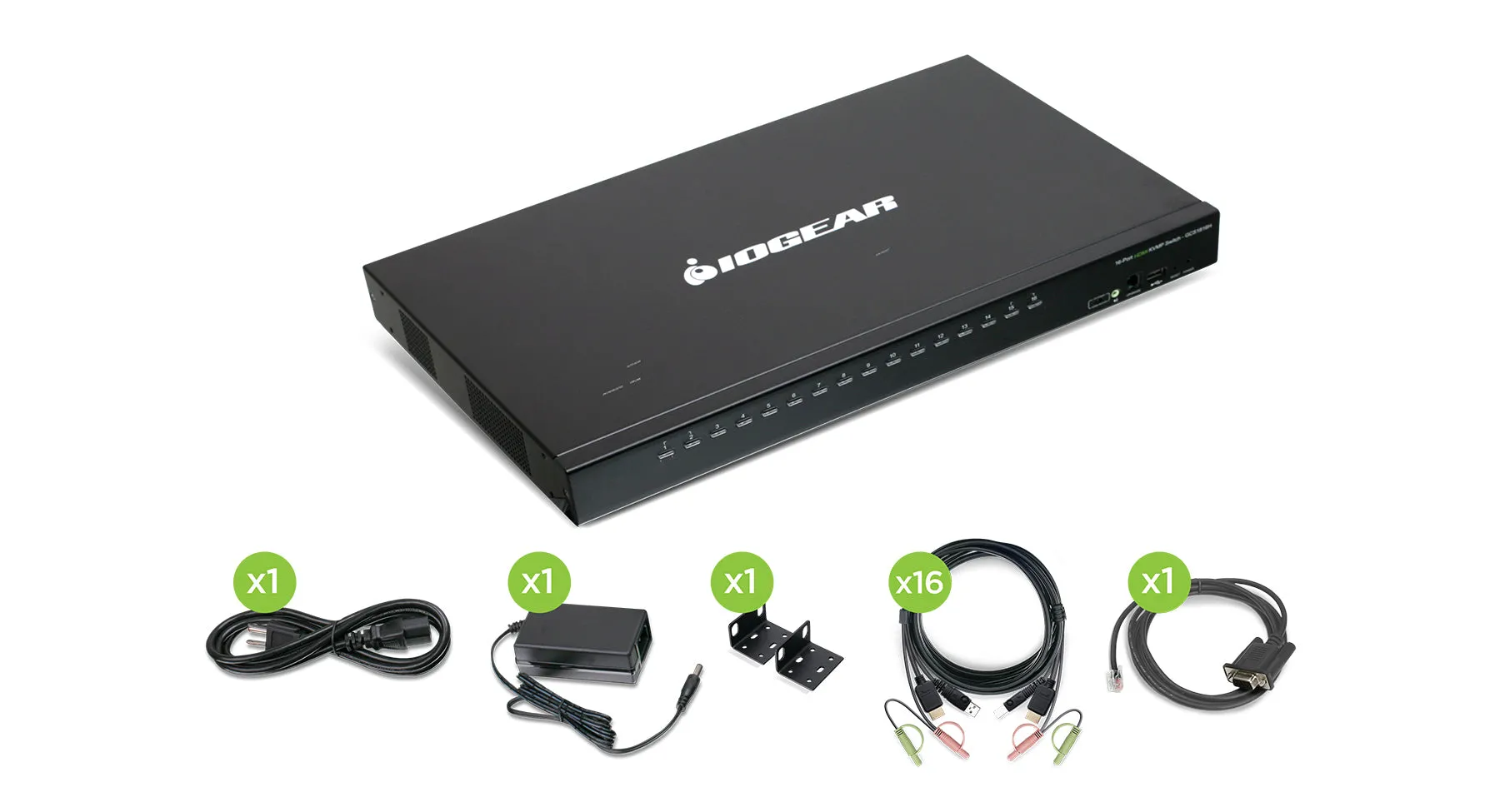 16-Port USB HDMI KVMP Switch with USB Cable Sets (TAA)