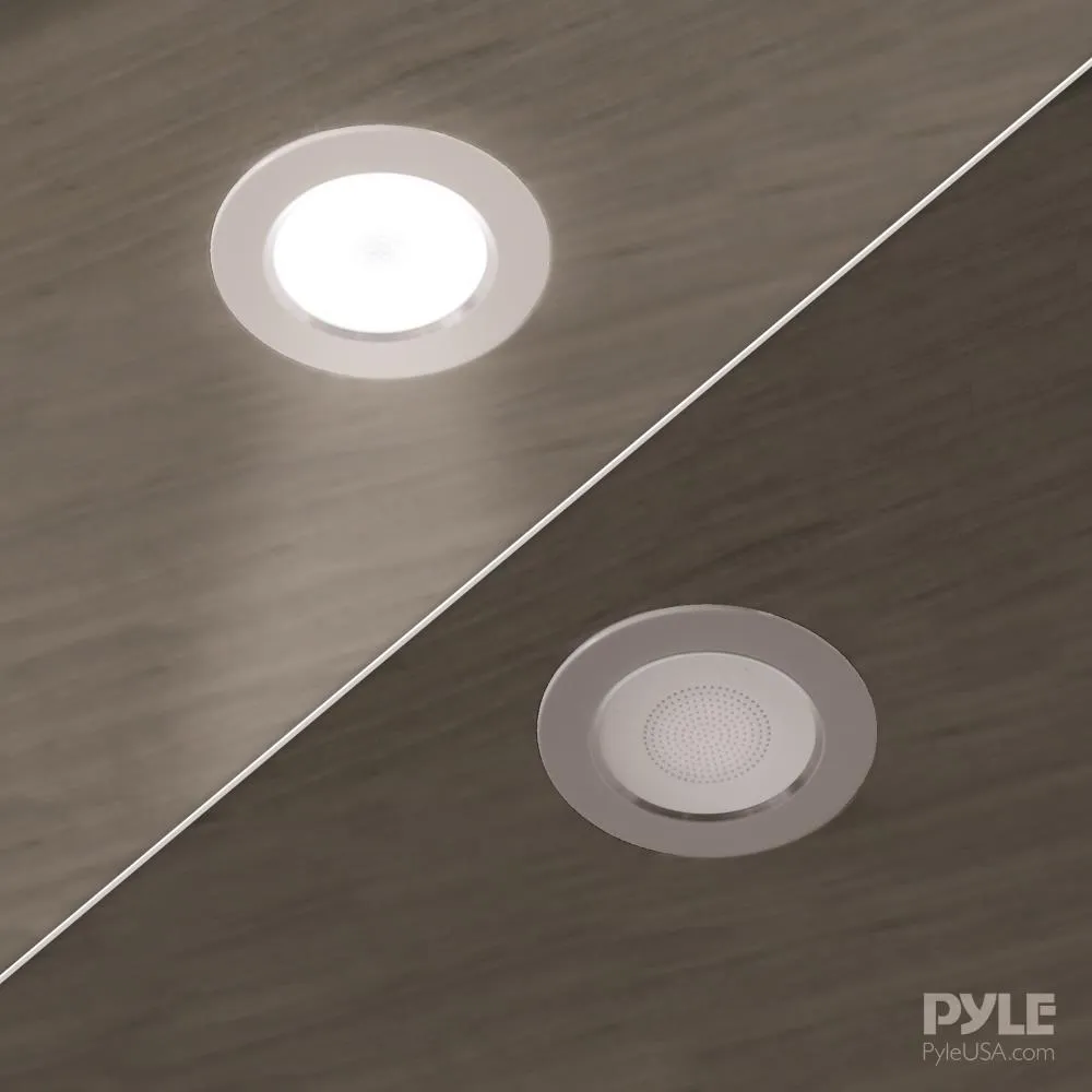 3’’ Bluetooth Ceiling / Wall Speaker Kit, (4) Aluminum Frame Speakers With Built-In Led Light