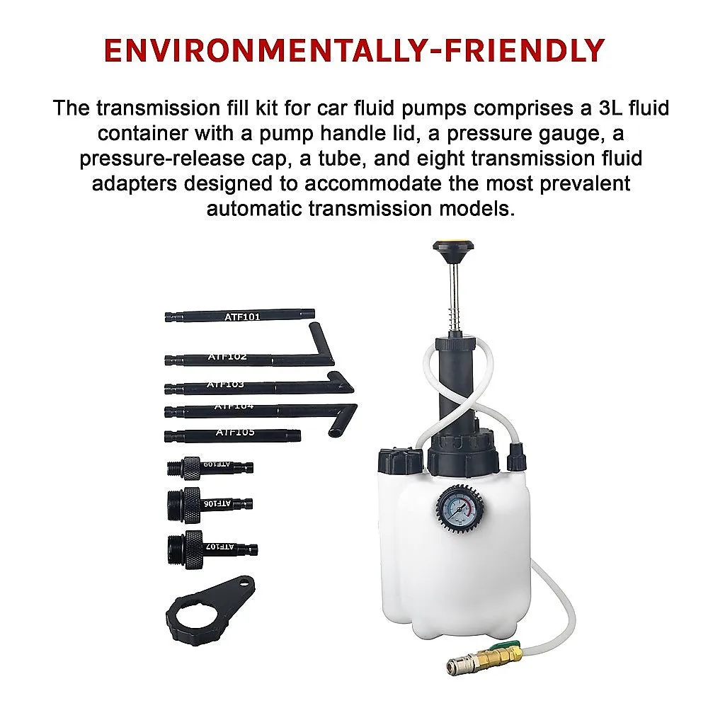 3L Transmission Fluid Pump with Gauge & 8 ATF Adaptors