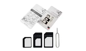 4 in 1 Nano Micro SIM Adopters Standard SIM Card Eject Pin For iphone