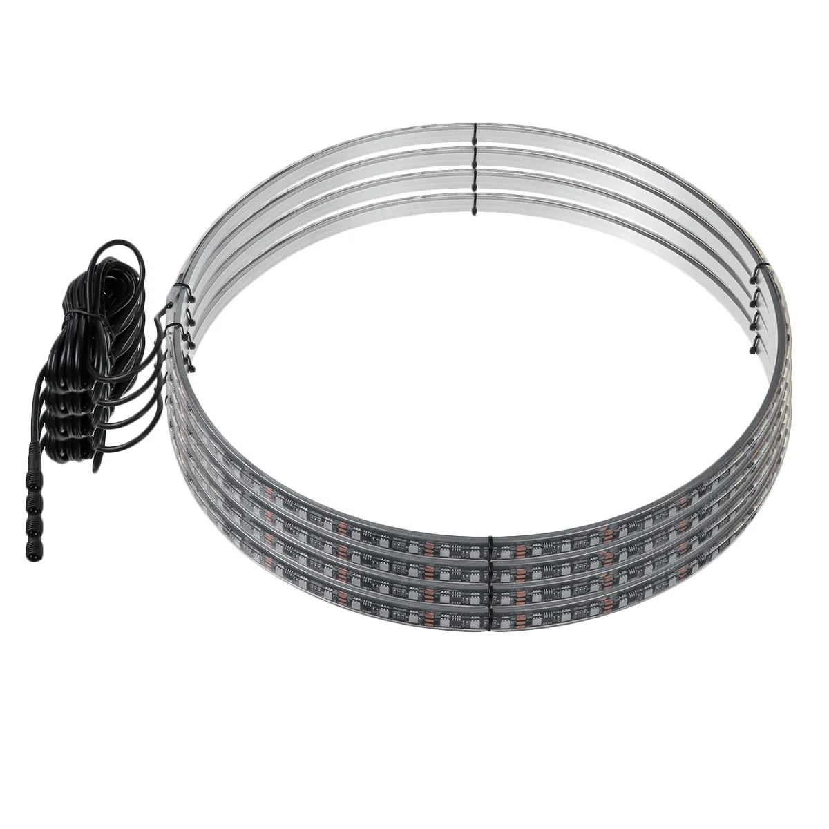 4IN1 15.5'' Car RGB LED Wheel Ring Rim Strip Lights Bluetooth APP Dual Control
