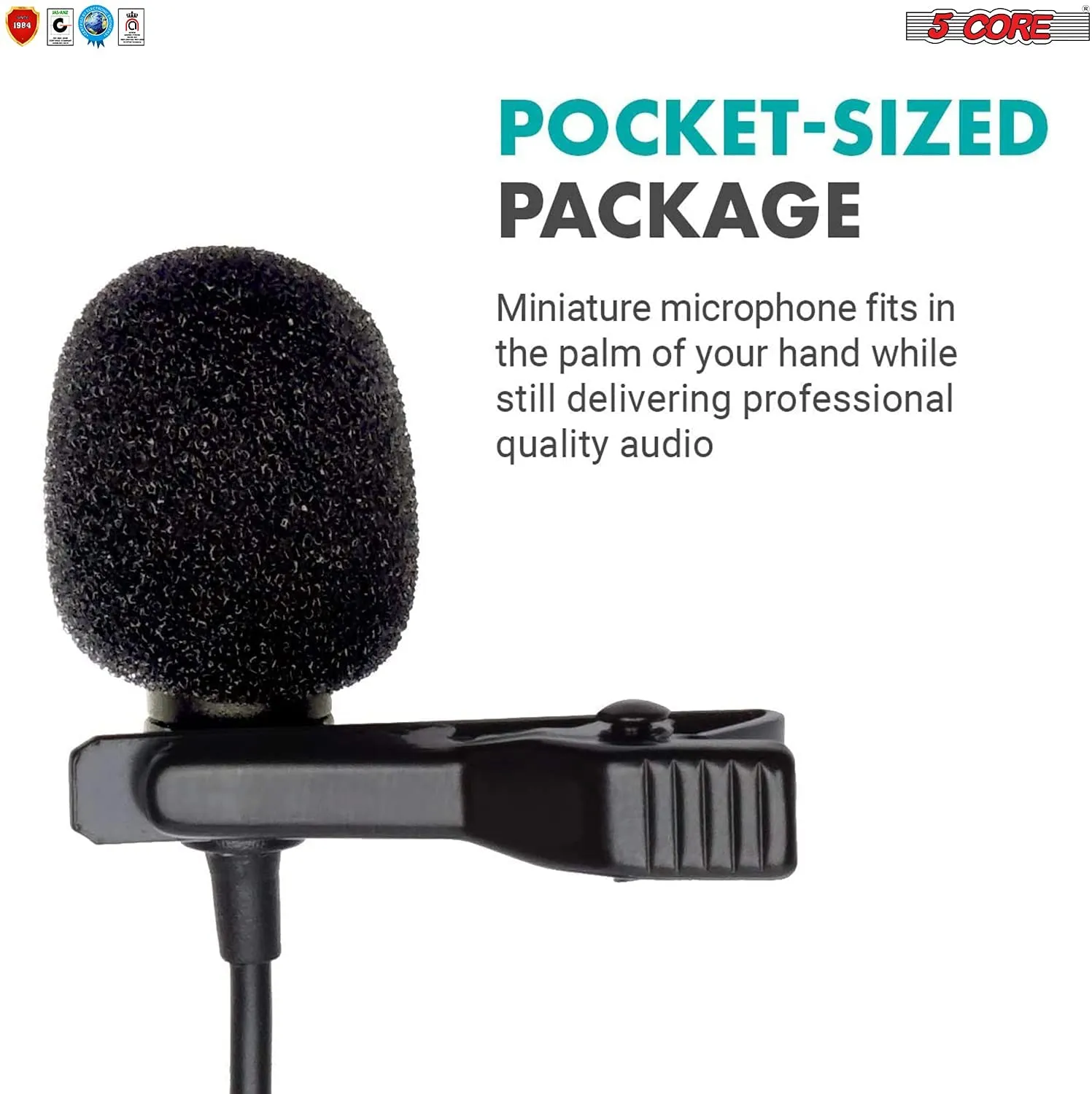 5 Core Professional Microphone Lavalier Mic Microphone for Phone, Clip