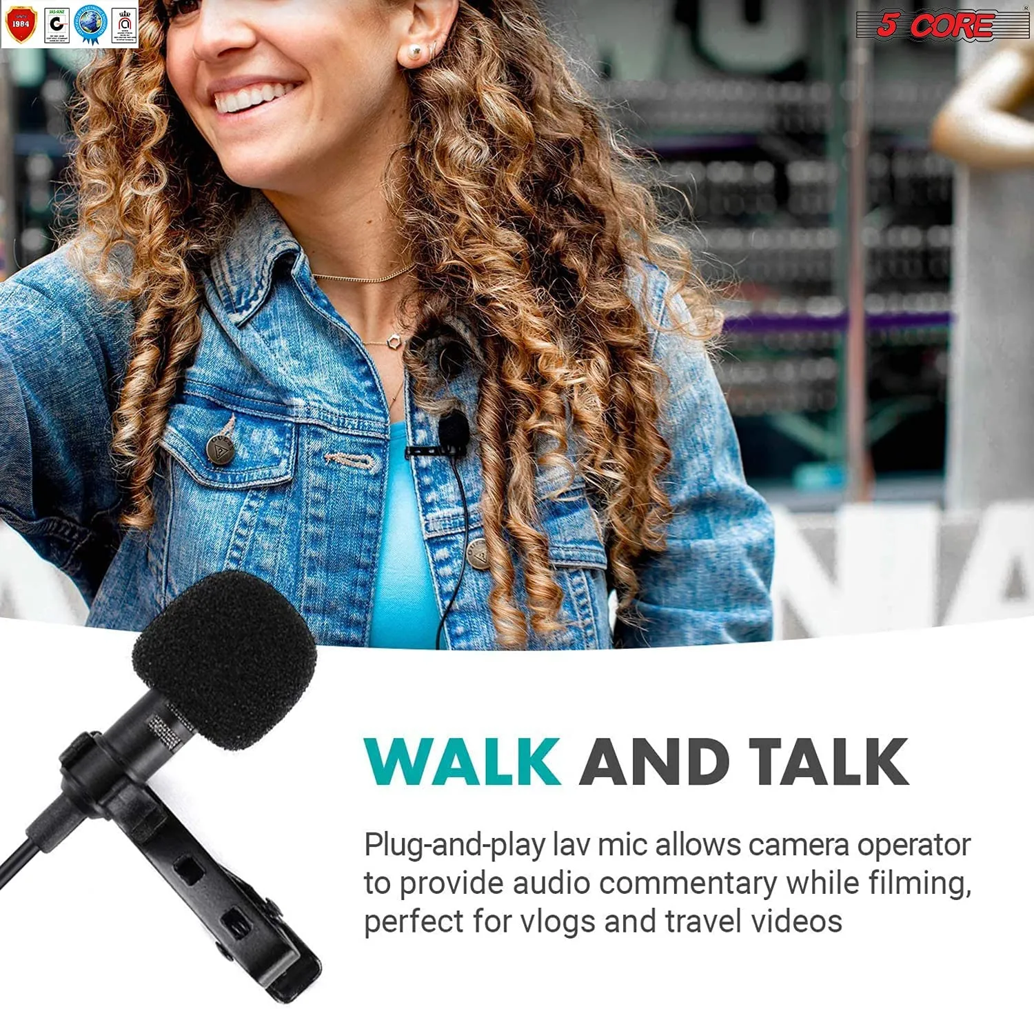 5 Core Professional Microphone Lavalier Mic Microphone for Phone, Clip