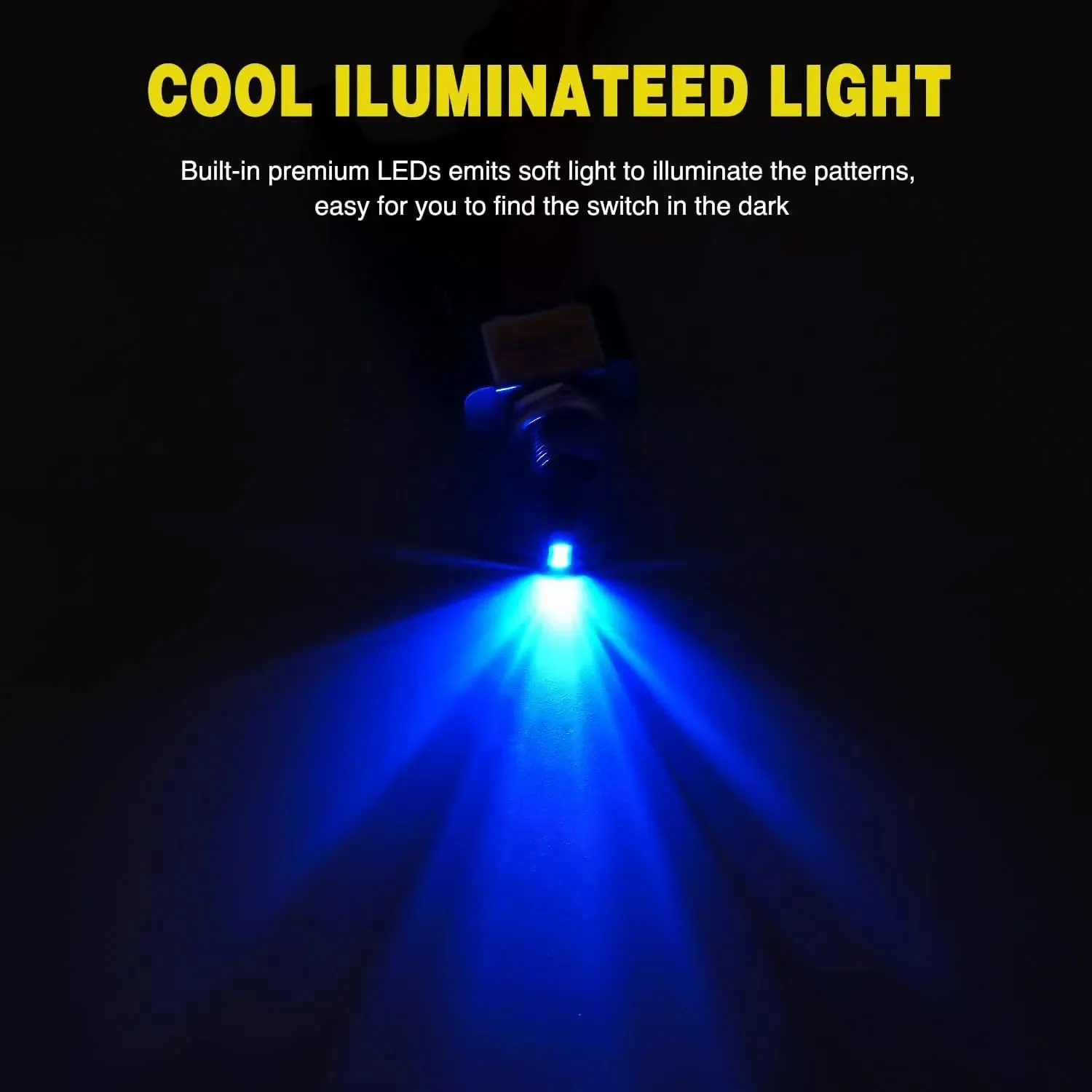 5Pcs 3Pin SPST Blue LED toggle Switch