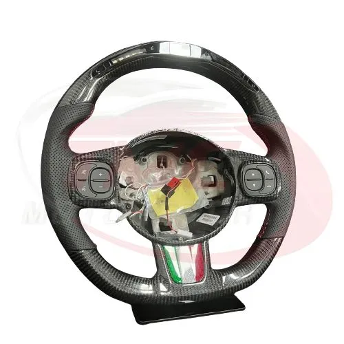 Abarth 500 / 595 / 695 LED Carbon Fibre Steering Wheel - Launch Edition