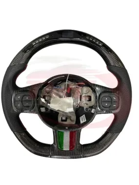 Abarth 500 / 595 / 695 LED Carbon Fibre Steering Wheel - Launch Edition