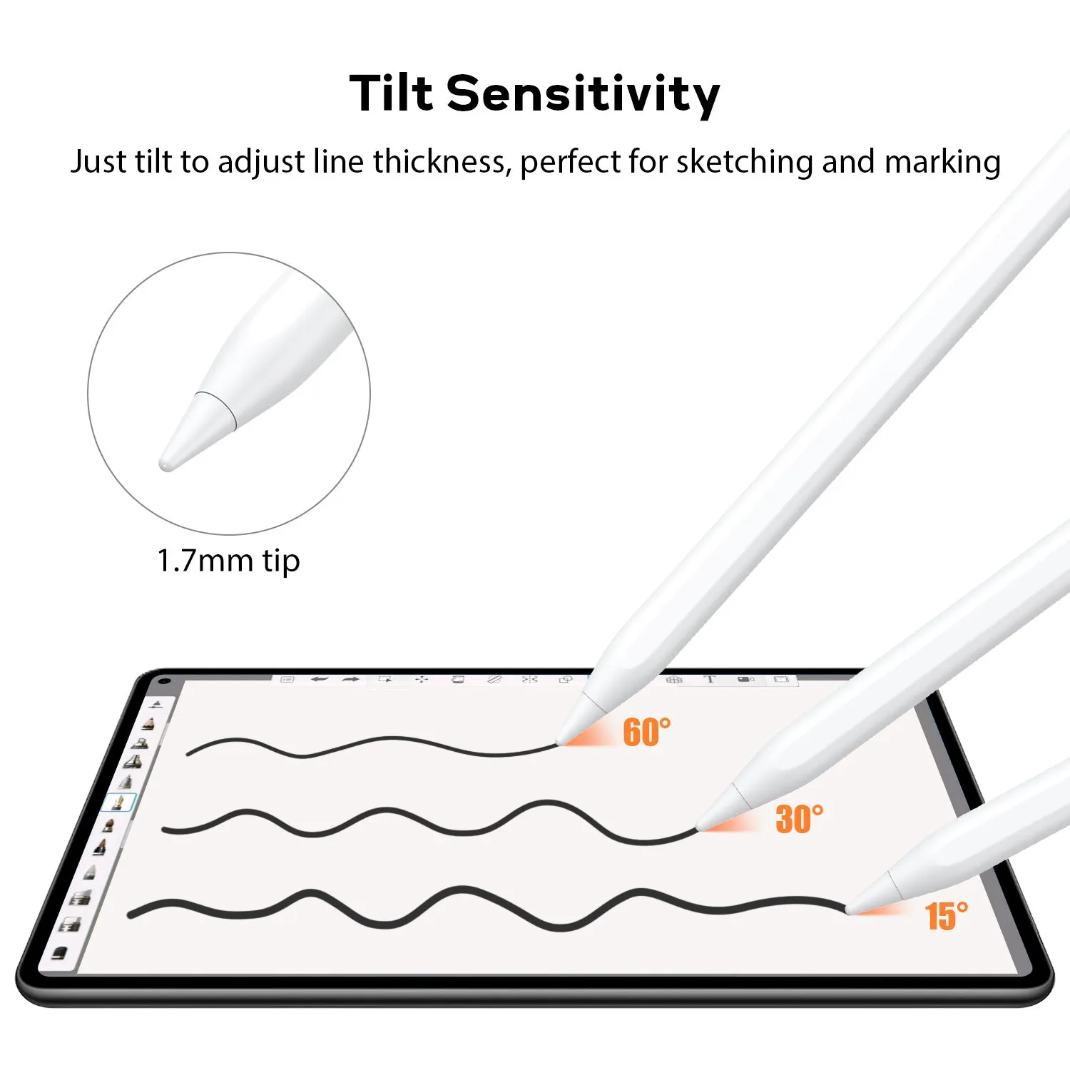 Active Stylus Pen for iPad / iPad Pro / iPad Mini / iPad Air 2018 2019 2020 2021 2022/2024