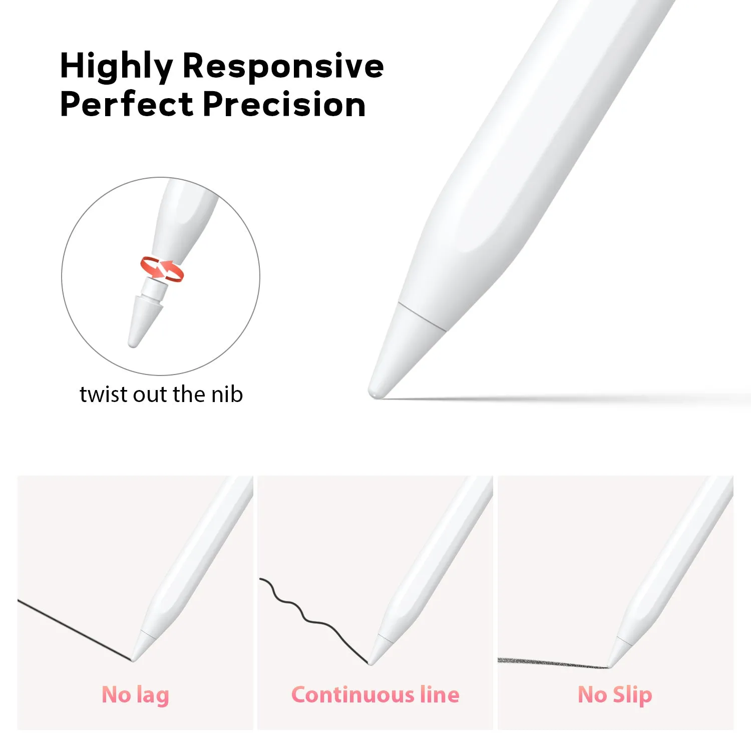 Active Stylus Pen for iPad / iPad Pro / iPad Mini / iPad Air 2018 2019 2020 2021 2022/2024
