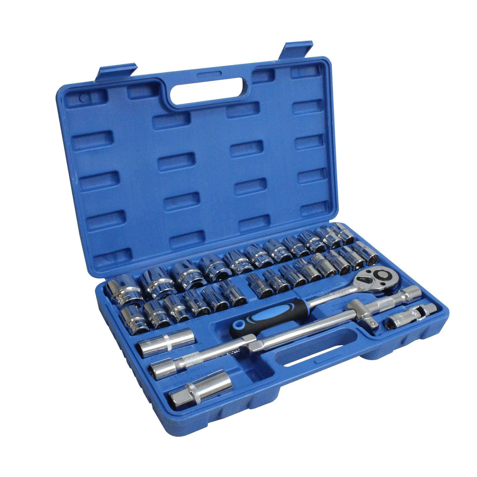 Aegon SS-32 1/2" 32 Pieces Heavy Duty 12 Point Combinational Ratchet Socket Wrench Spanner Tool Chrome Vanadium Hand Tool Kit For Repairing Work, DIY, Auto Repairs Car & Bike