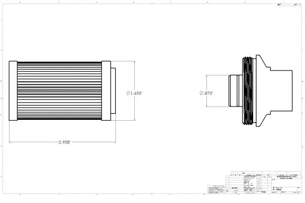 Aeromotive Filter, In-Line, 10 Micron Fabric Element, ORB-10 Port, Bright-Dip Black, 2" OD - 12321