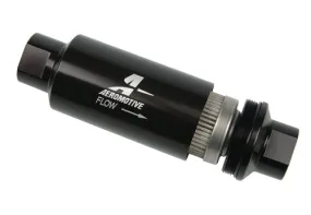 Aeromotive Filter, In-Line, 100 Micron Stainless Mesh Element, ORB-10 Port, Bright-Dip Black, 2" OD - 12324