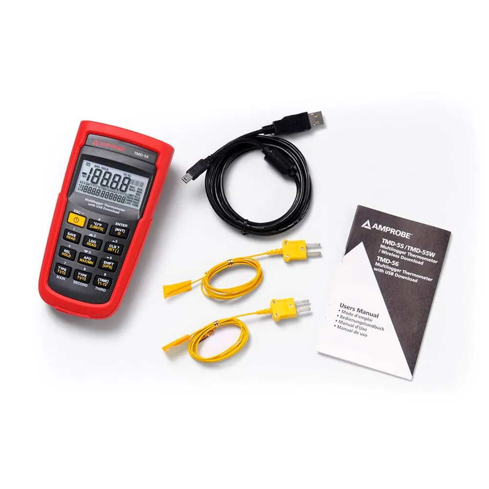 Amprobe 3730138 TMD-56 Multilogging Digital Thermometer with .05% Basic Accuracy & USB