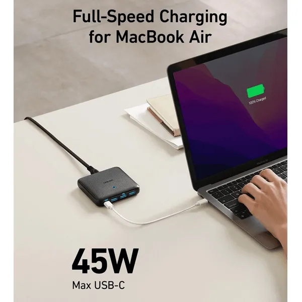 Anker 65W 4 Port PIQ 3.0 & GaN Fast Charger Adapter - A2045