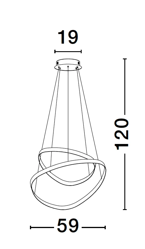 ARI Dimmable Sandy White Aluminium & Acrylic Double Ring Pendant - ID 10223