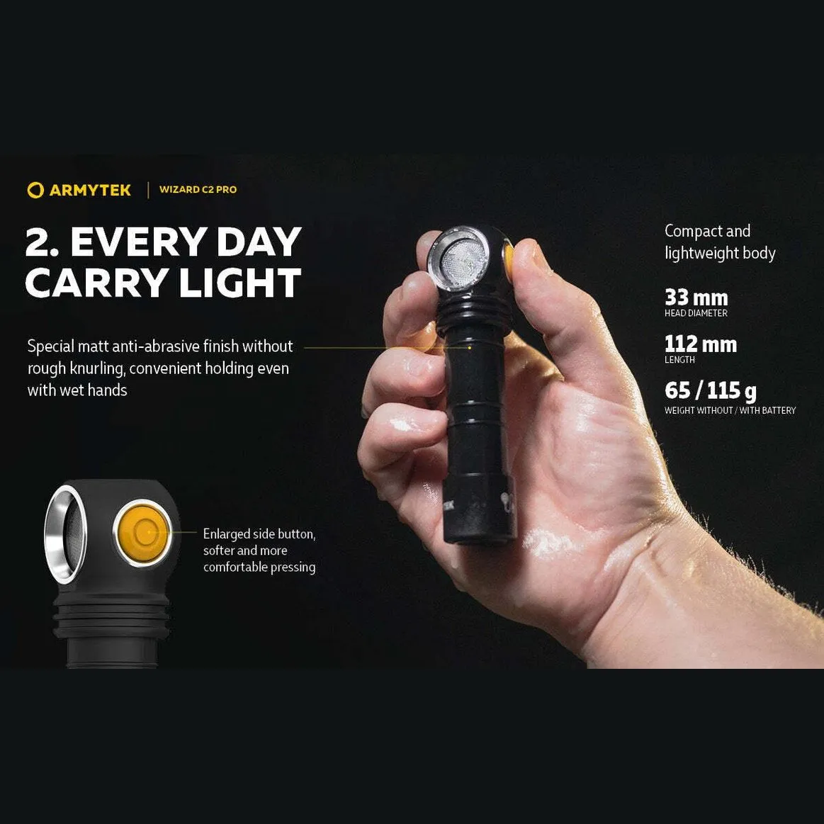 ARMYTEK WIZARD C2 PRO MAGNET USB (WARM LIGHT)