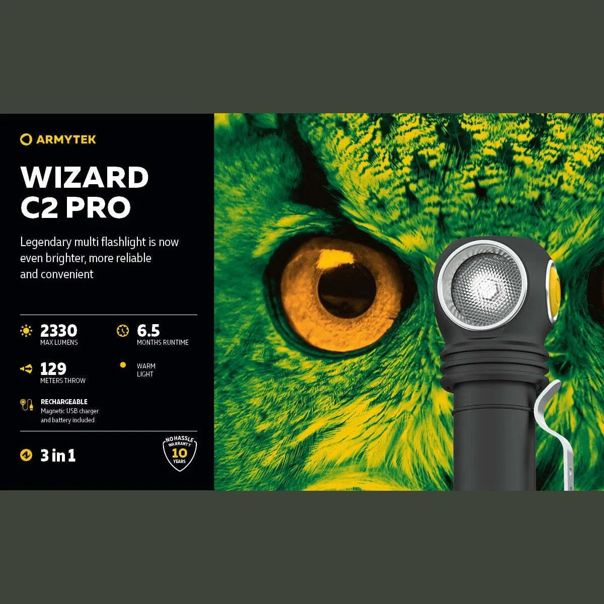 ARMYTEK WIZARD C2 PRO MAGNET USB (WARM LIGHT)