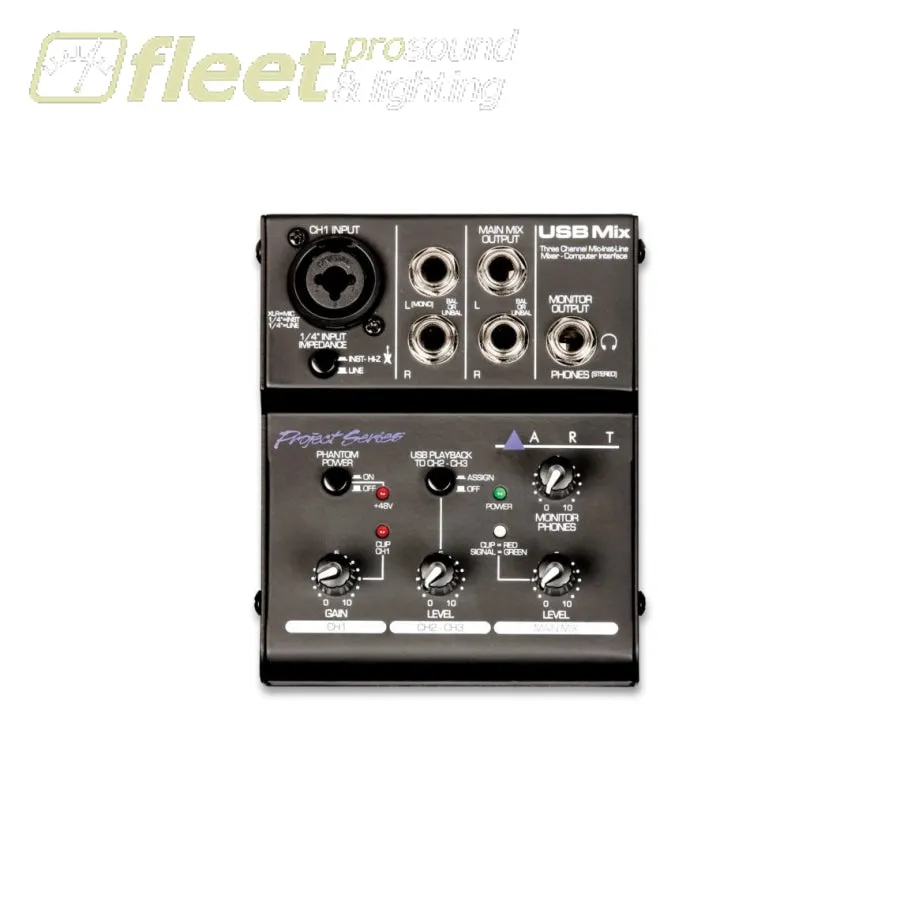 ART USBMix– Three Channel Mixer / USB Audio Interface