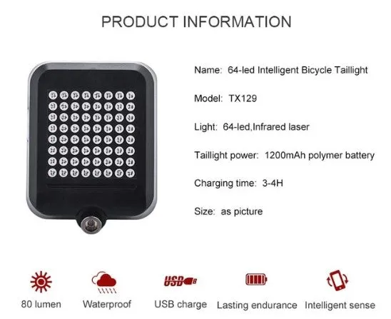Automatic Bicycle Light With Direction Indicator