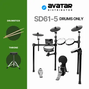 AVATAR SD61-5 8-Piece Mesh Kit Electric Drum Set
