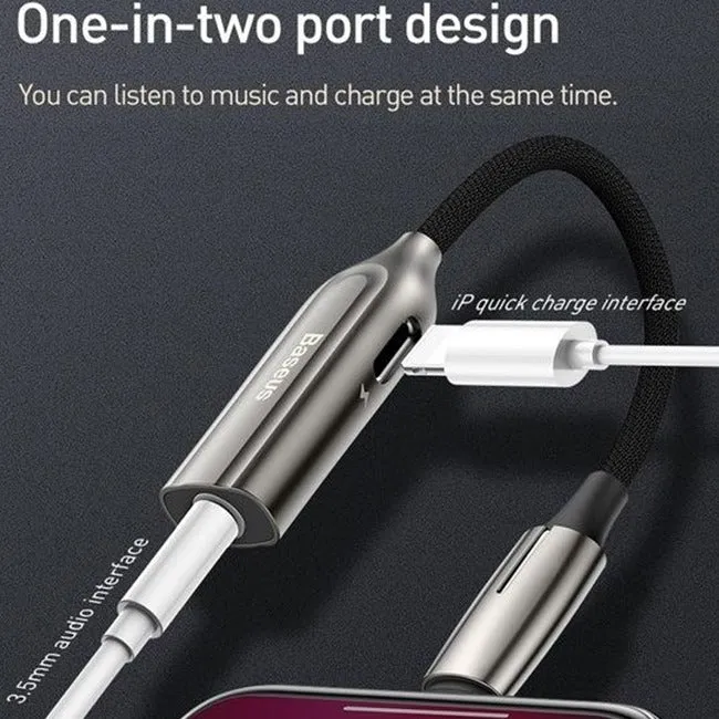 Baseus L56 2-in-1 Lightning & 3.5mm Audio Female Adapter