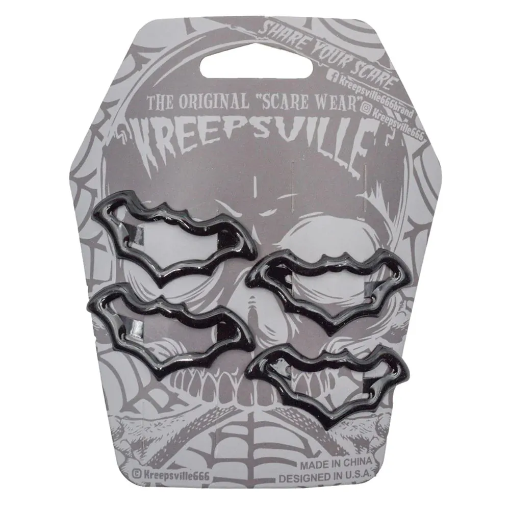 Bat Snap Hair Clips Black