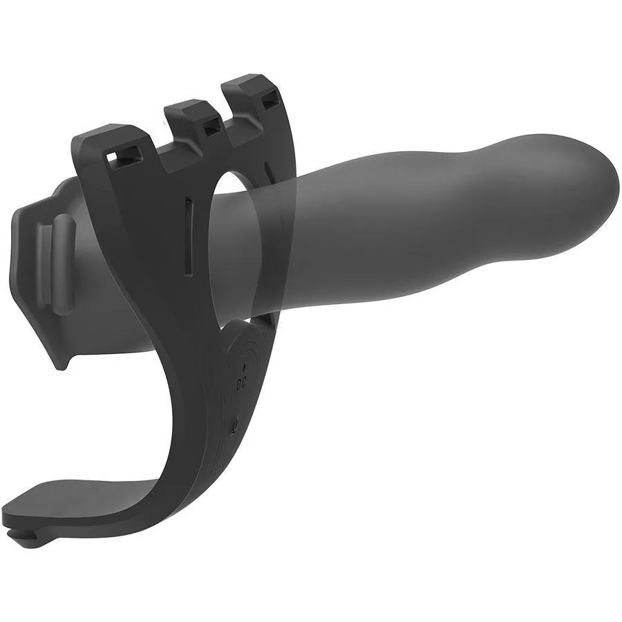 Be Naughty Vibrating Hollow Silicone Strap On Penis Extension Set Black