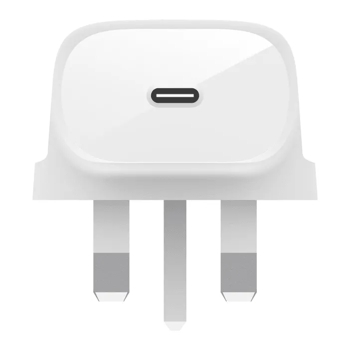 Belkin 30W USB C PD Wall Charger & USB C to Lightning Cable - White