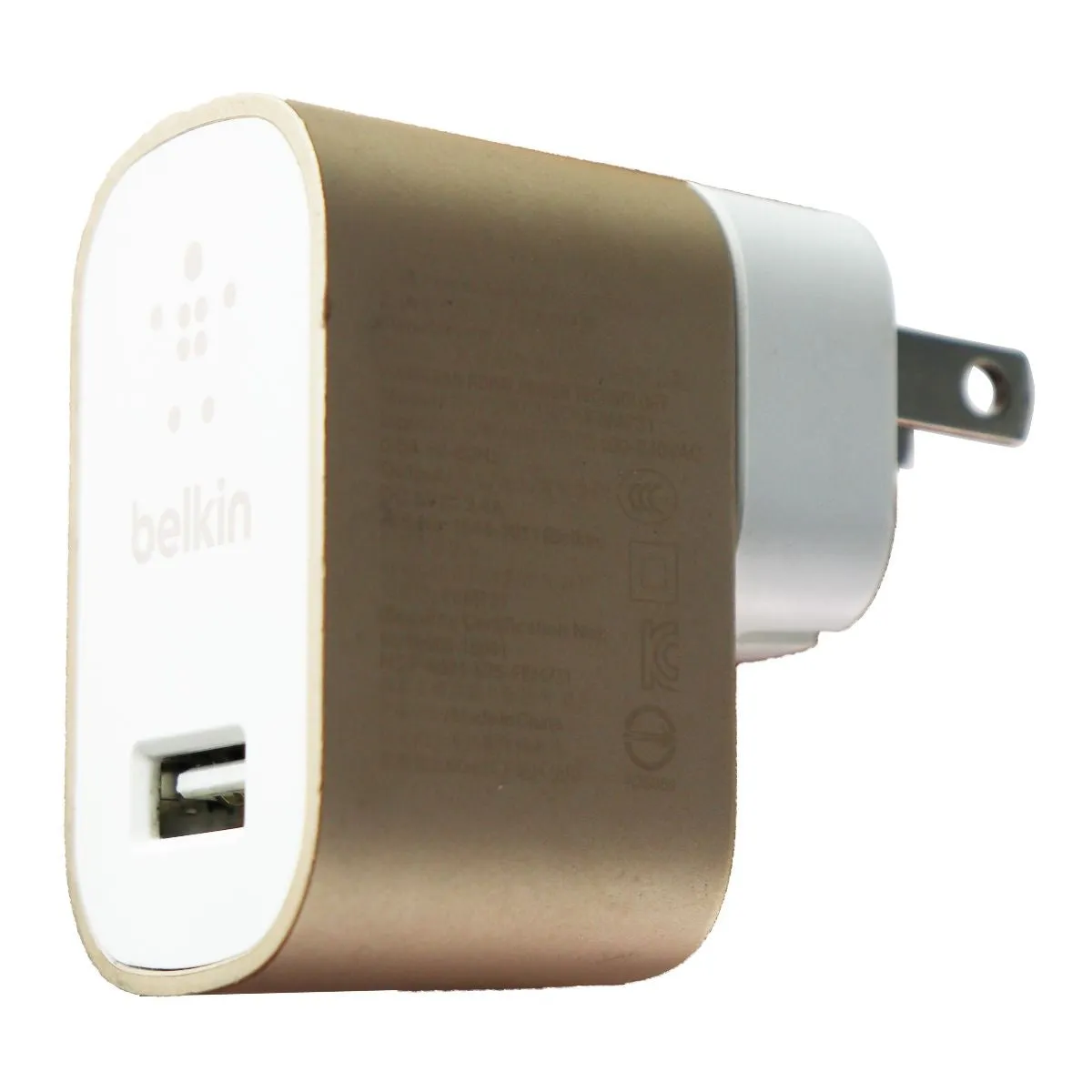 Belkin (5V/2.4A) MIXIT Metallic Single Port USB Charger - Gold/White (F8M731)