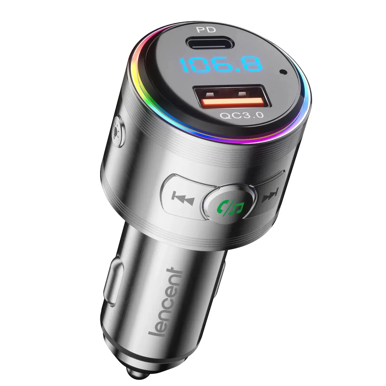Bluetooth 5.3 FM Transmitter with PD 20W & QC3.0 Charger