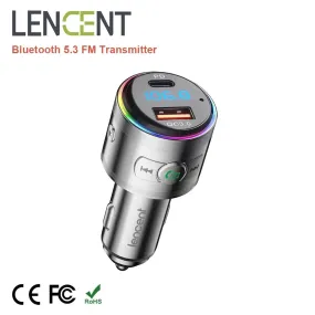 Bluetooth 5.3 FM Transmitter with PD 20W & QC3.0 Charger