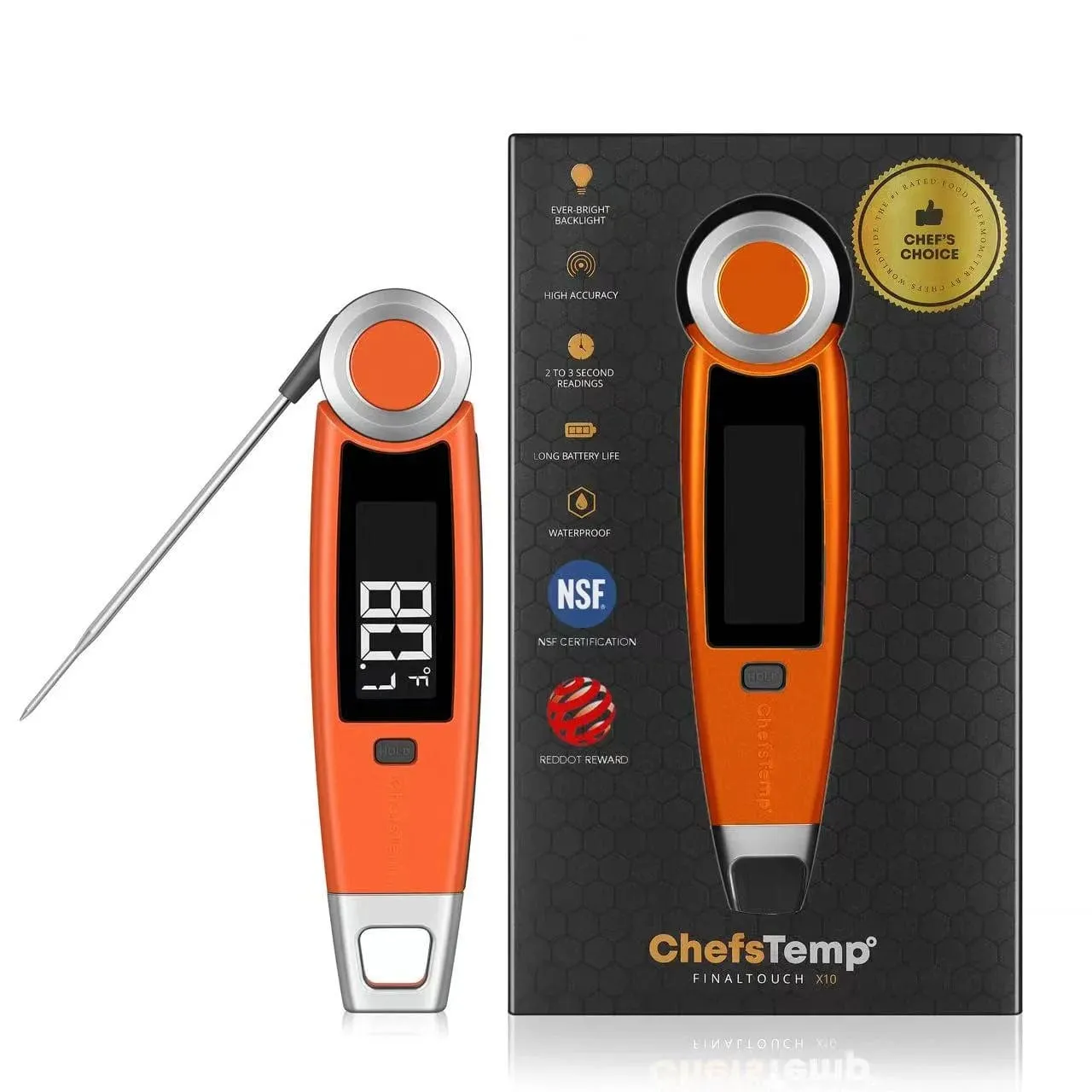 ChefsTemp Finaltouch X10 Instant Read Meat Thermometer (Various Colours)
