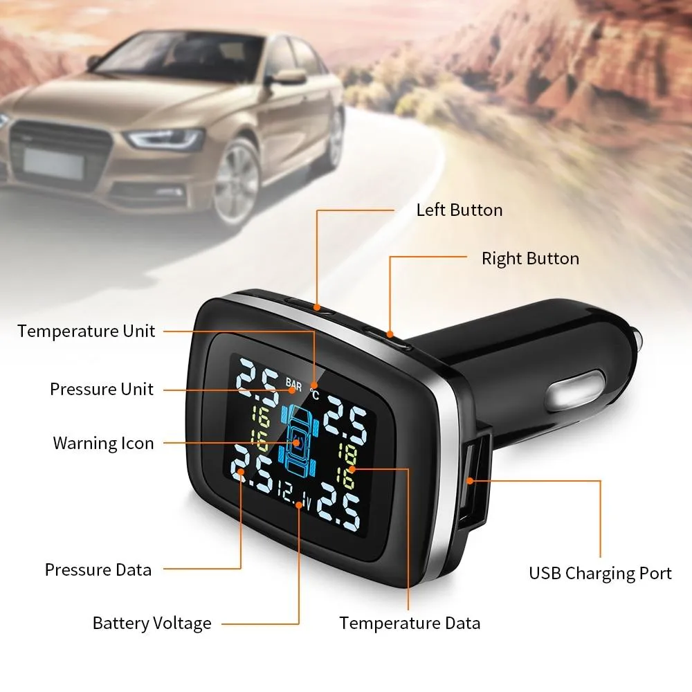 Cigarette Lighter USB Charger TPMS