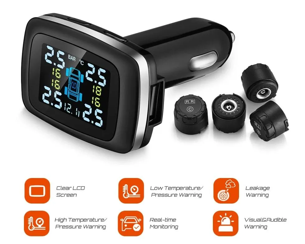 Cigarette Lighter USB Charger TPMS