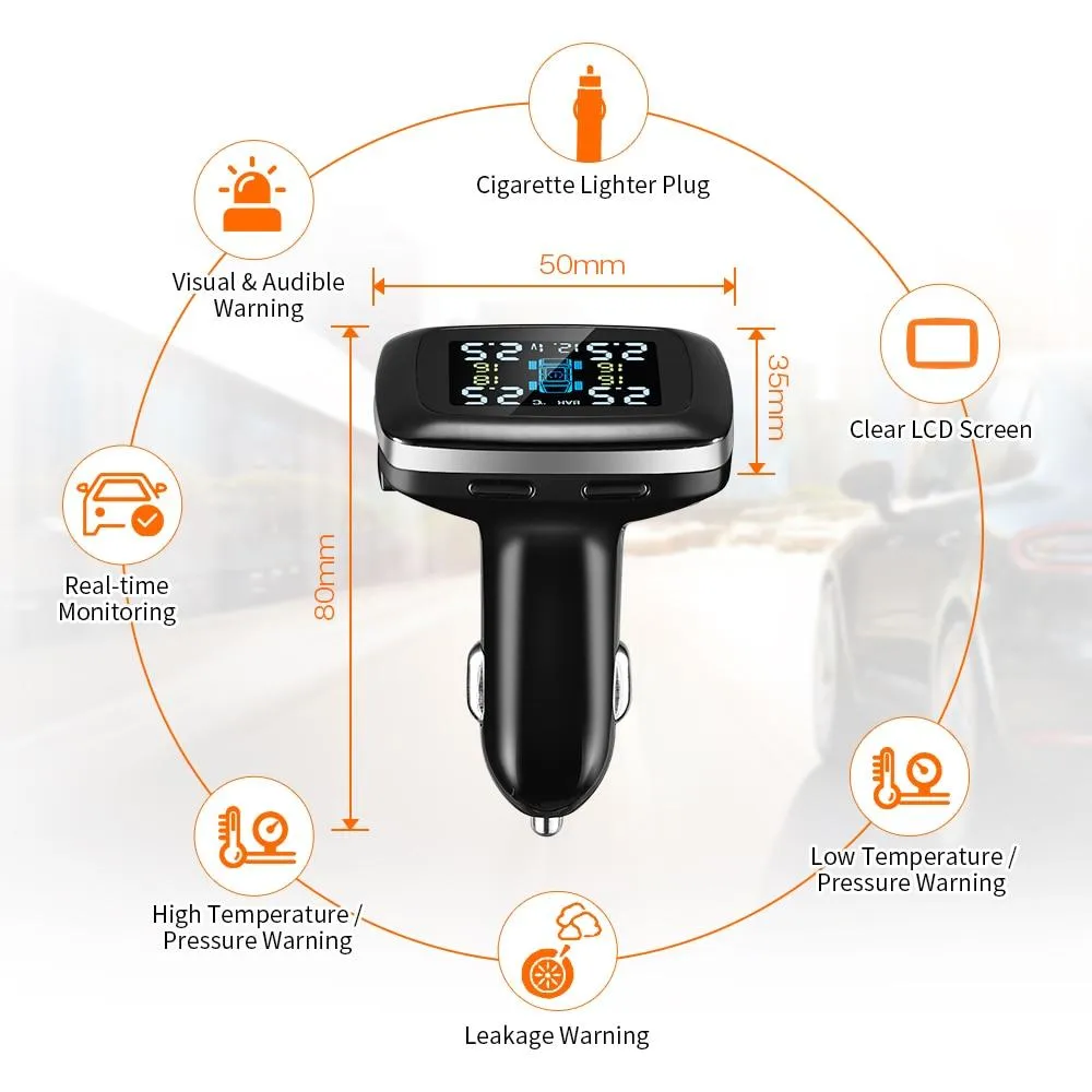 Cigarette Lighter USB Charger TPMS