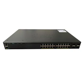 Cisco WS-C2960X-24PS-L Managed Rackmount PoE  Switch 24 Port 10/100/1000Mbps   4 Port Gigabit SFP 370W (Used)