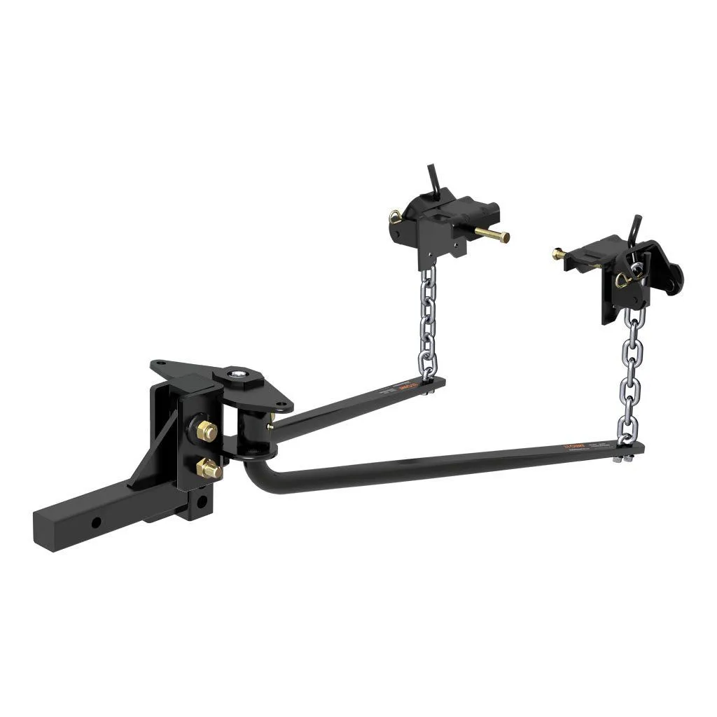CURT 17057 Round Bar Weight Distribution Hitch with Integrated Lubrication (10-14K)