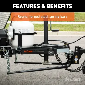 CURT 17063 Round Bar Weight Distribution Hitch with Lubrication; Sway Control (10-14K)