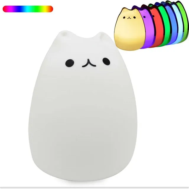 Cute Cat Touch LED Night Lamp