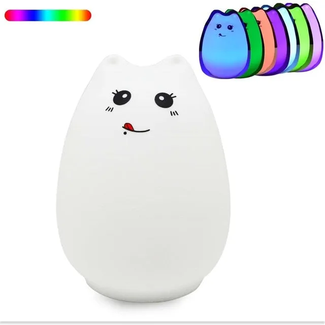 Cute Cat Touch LED Night Lamp