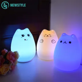 Cute Cat Touch LED Night Lamp