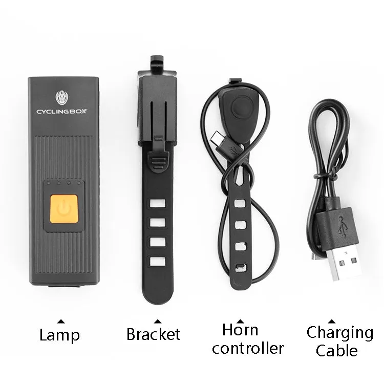 CYCLINGBOX BG-1811 Bicycle Charging Speaker Front Lamp USB Multi-Function Mountain Bike Accessories(Black)