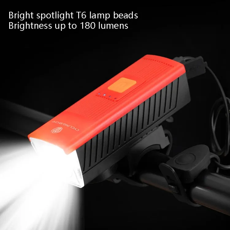 CYCLINGBOX BG-1811 Bicycle Charging Speaker Front Lamp USB Multi-Function Mountain Bike Accessories(Black)