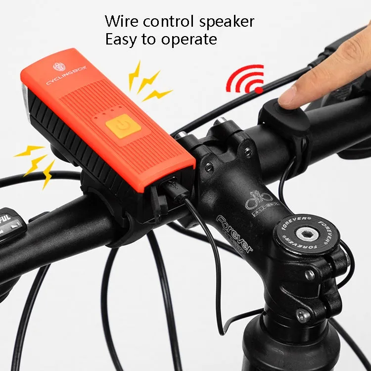 CYCLINGBOX BG-1811 Bicycle Charging Speaker Front Lamp USB Multi-Function Mountain Bike Accessories(Black)