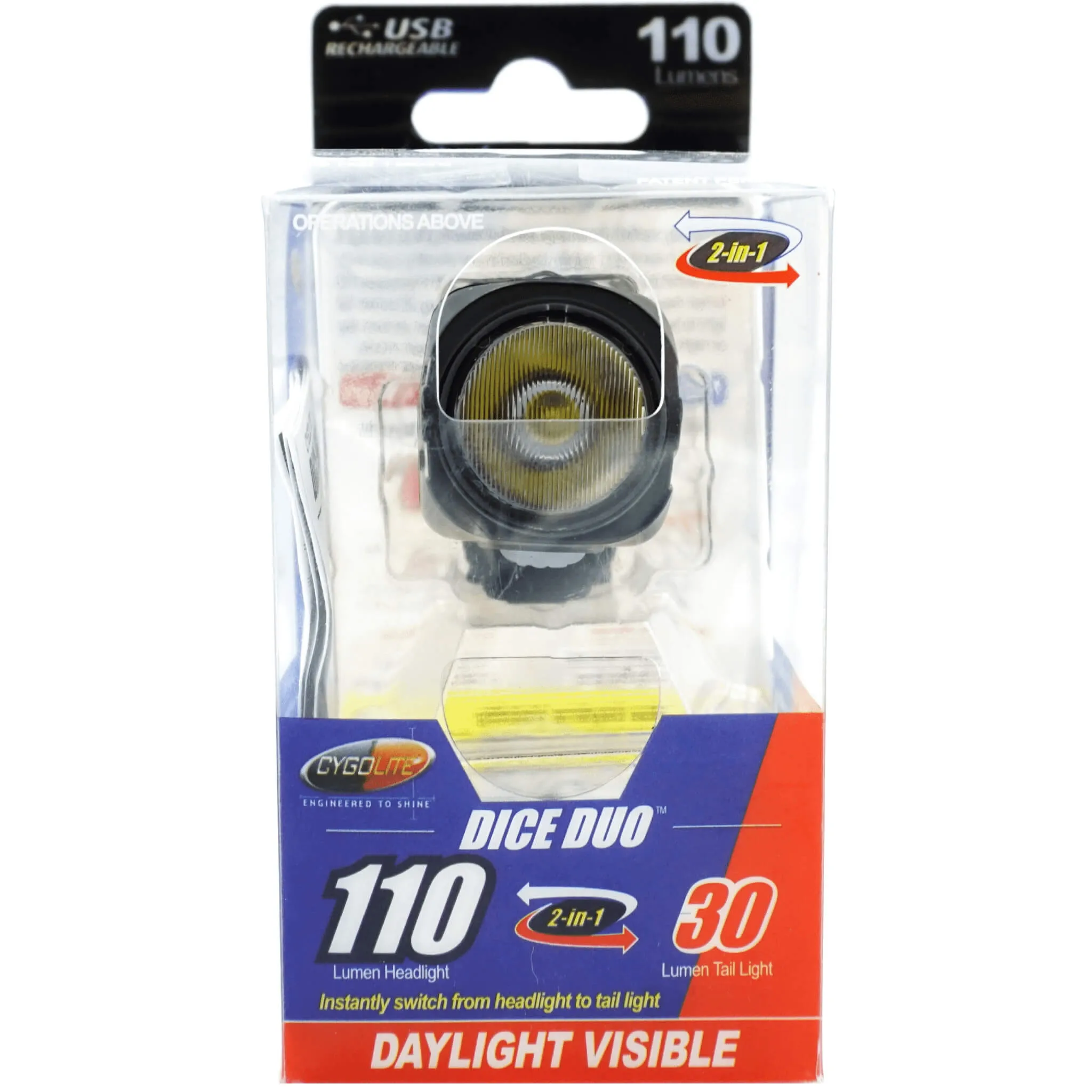 Cygolite Dice Duo Reversable USB Headlight & Tail Light