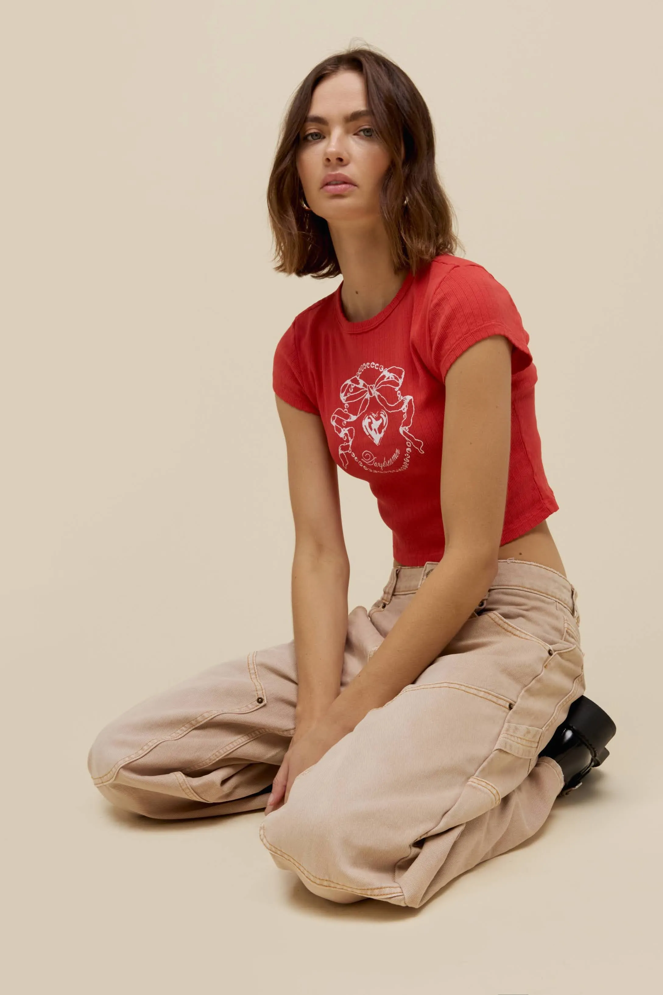 Daydreamer Bow Pointelle Tee