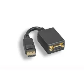 Display Port Male to VGA Female Adapter Cable with Latches Black