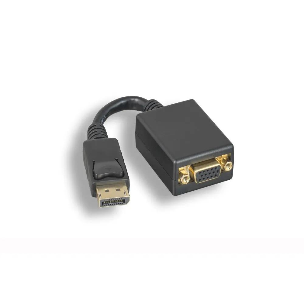 Display Port Male to VGA Female Adapter Cable with Latches Black