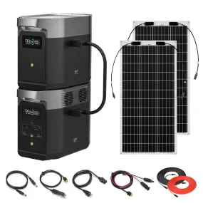 EcoFlow DELTA 2   Extra Battery 2048Wh 1.8kW Solar Generator | 100W Flexible Mono Solar Panels